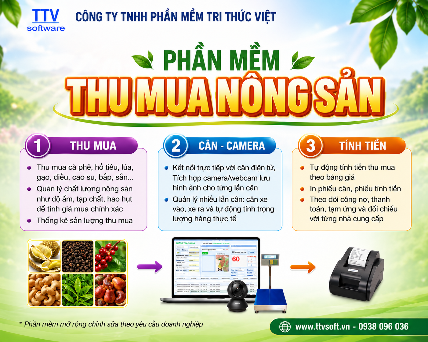 Phần Mềm Thu Mua Nông Sản Tích Hợp Cân, Camera