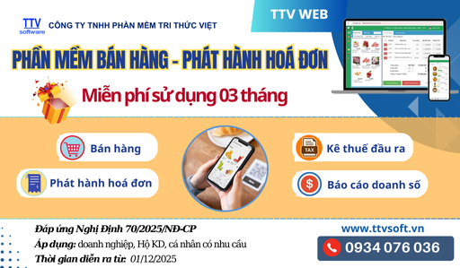 MIỄN PHÍ 3 THÁNG SỬ DỤNG - Phần Mềm Bán Hàng, Phát Hành Hóa Đơn