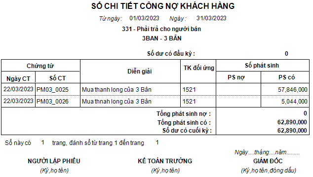 Sổ chi tiết công nợ